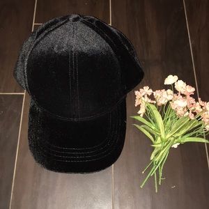 Black velvet baseball hat